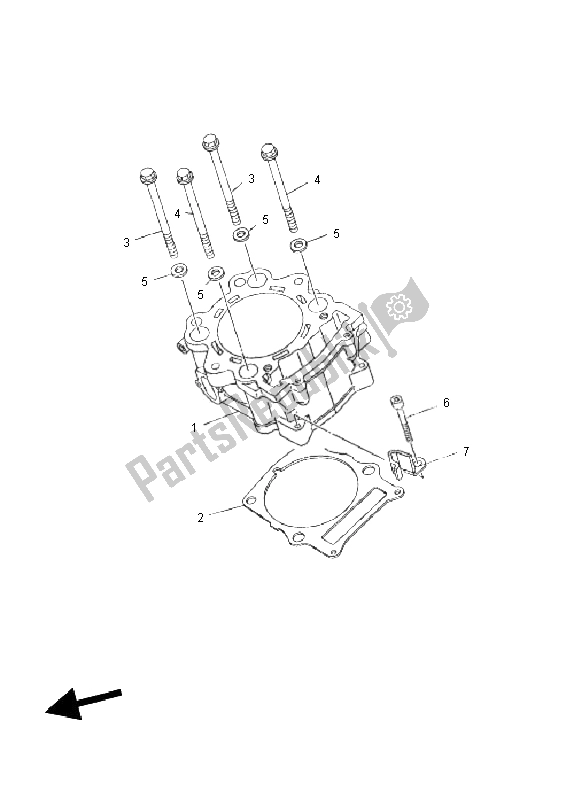 All parts for the Cylinder of the Yamaha XT 660Z Tenere 2011