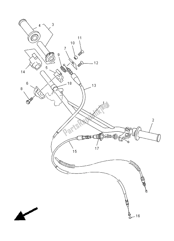 Toutes les pièces pour le Poignée Et Câble De Direction du Yamaha YZ 250 2000