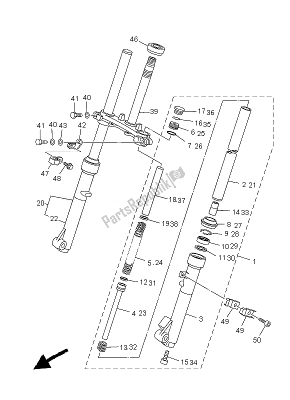 Todas las partes para Tenedor Frontal de Yamaha TT R 110E 2013