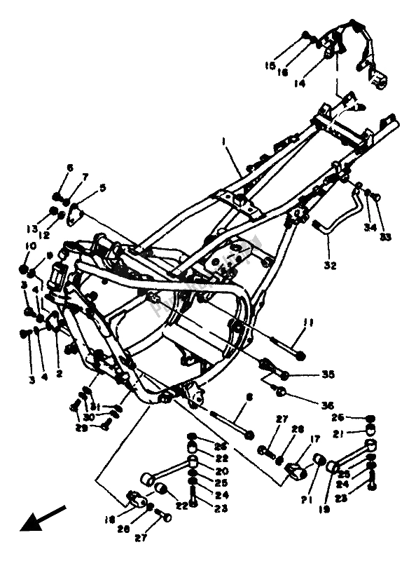 Tutte le parti per il Telaio del Yamaha RD 350F 1985