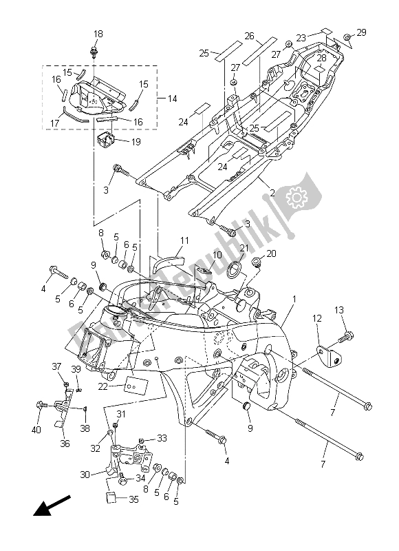 Toutes les pièces pour le Cadre du Yamaha YZF R6 600 2015