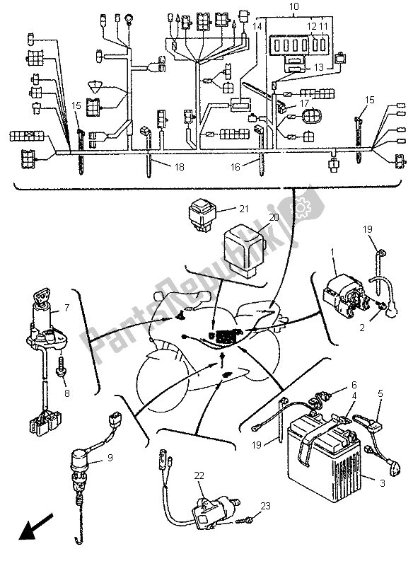 Toutes les pièces pour le électrique 2 du Yamaha YZF 750R 1995