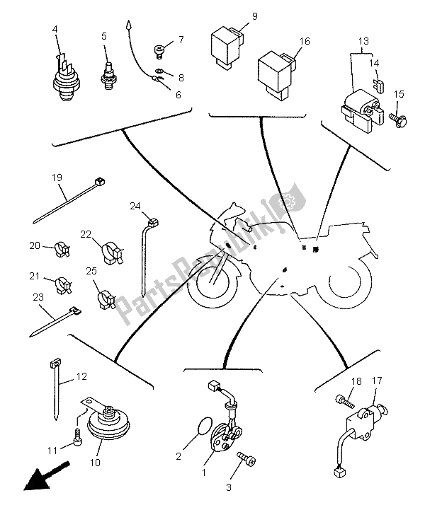 All parts for the Electrical 2 of the Yamaha TRX 850 1997