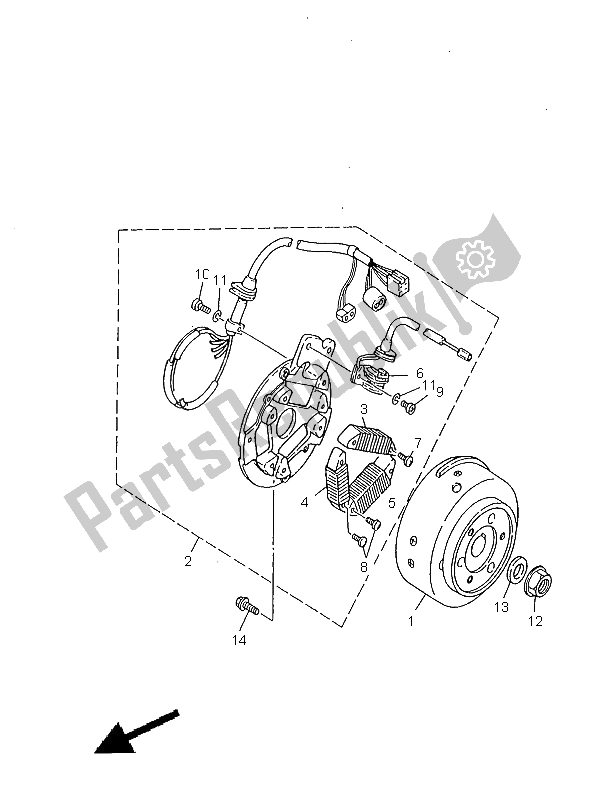 Alle onderdelen voor de Generator van de Yamaha DT 125 RE 1998