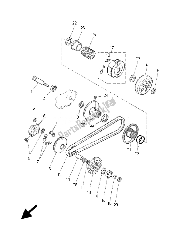 All parts for the Clutch of the Yamaha YQ 50L Aerox Race Replica 2007