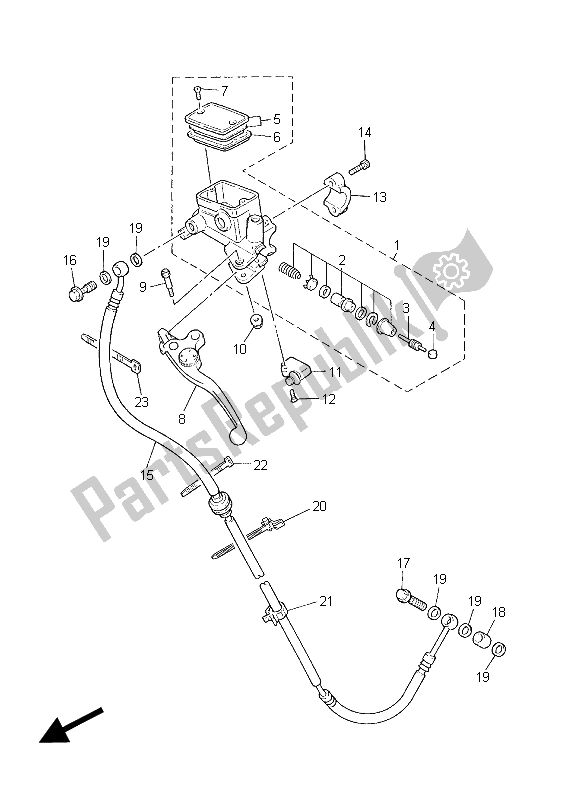 All parts for the Front Master Cylinder 2 of the Yamaha XJR 1300C 2015