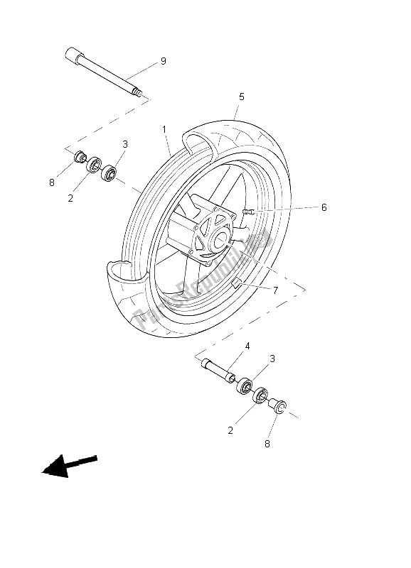 Todas las partes para Rueda Delantera de Yamaha BT 1100 Bulldog 2002