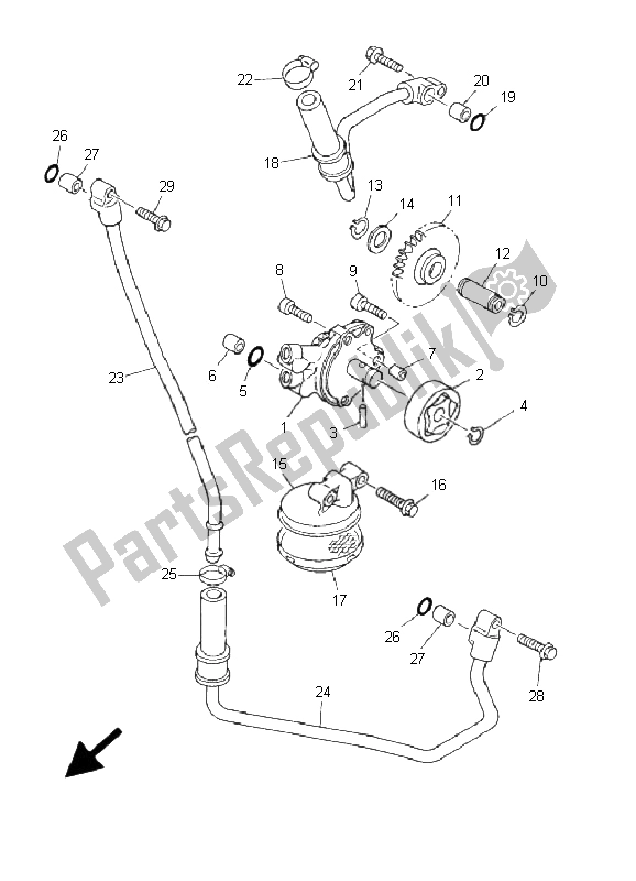 Todas las partes para Bomba De Aceite de Yamaha WR 426F 400F 2001