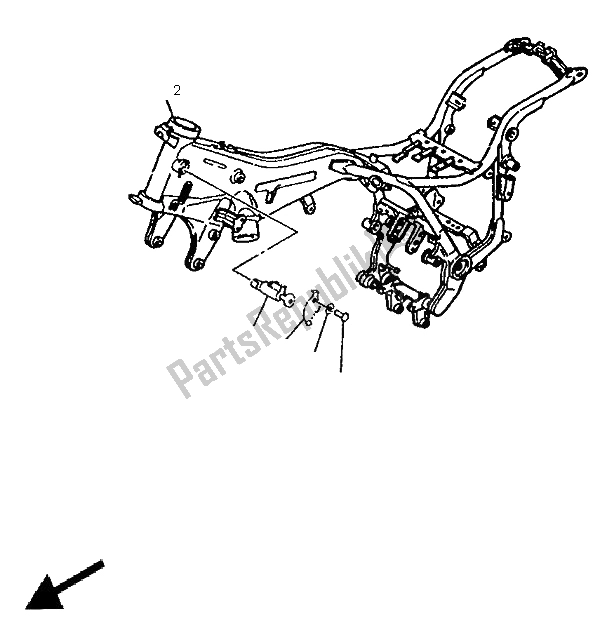 All parts for the Alternate Chassis (den,nor) of the Yamaha XV 750 Virago 1996