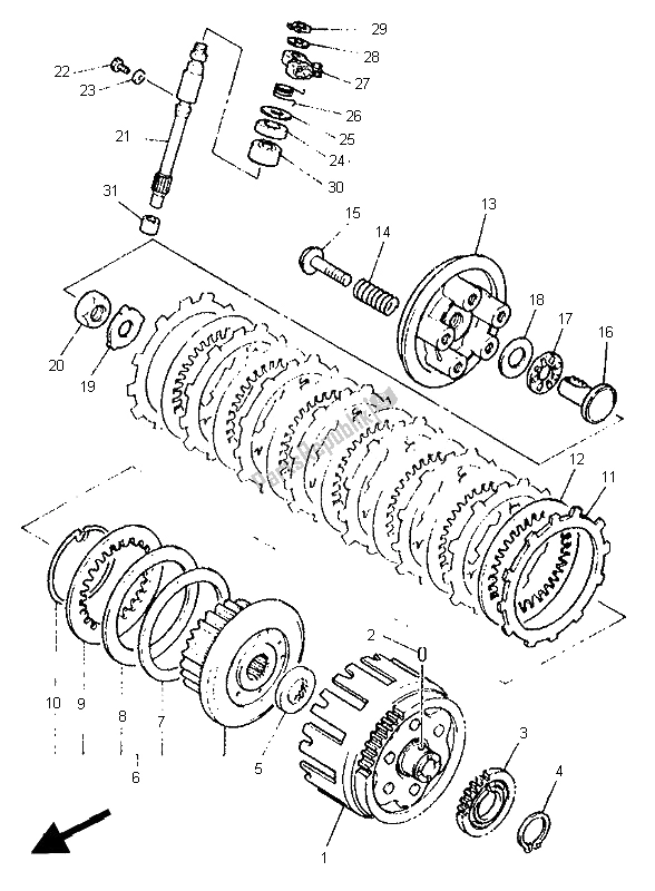 All parts for the Clutch of the Yamaha XJ 600N 1995