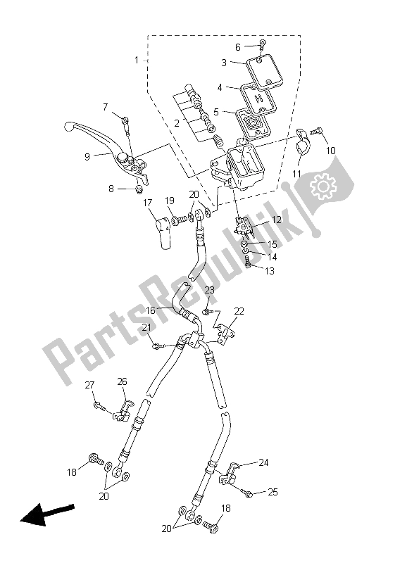 Tutte le parti per il Pompa Freno Anteriore del Yamaha FJR 1300 2004