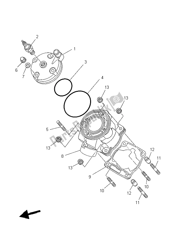 Tutte le parti per il Cilindro del Yamaha YZ 85 SW LW 2006