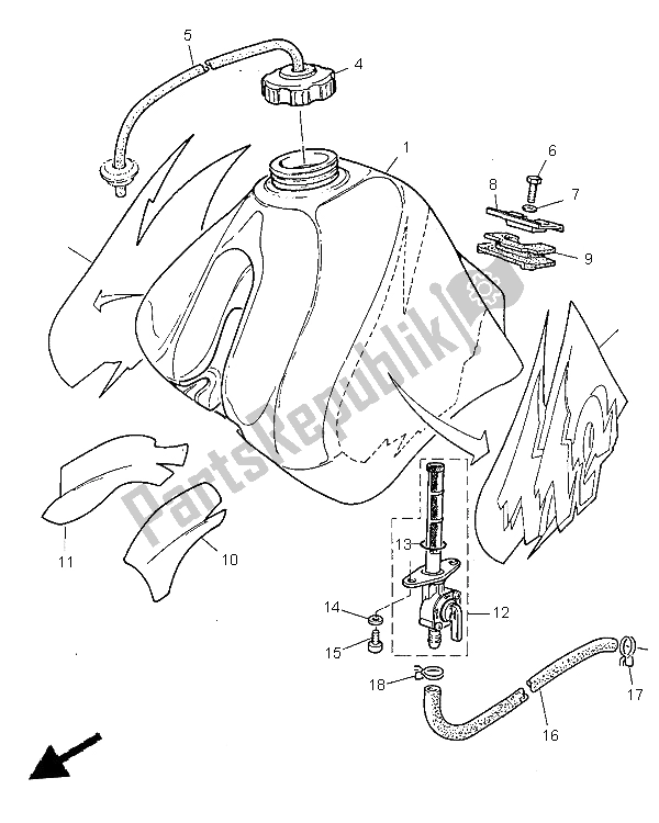 Todas las partes para Depósito De Combustible de Yamaha TT 600R 1997