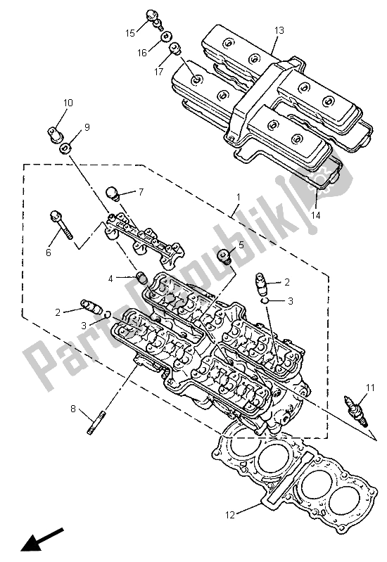 Toutes les pièces pour le Culasse du Yamaha YZF 600R Thundercat 1996