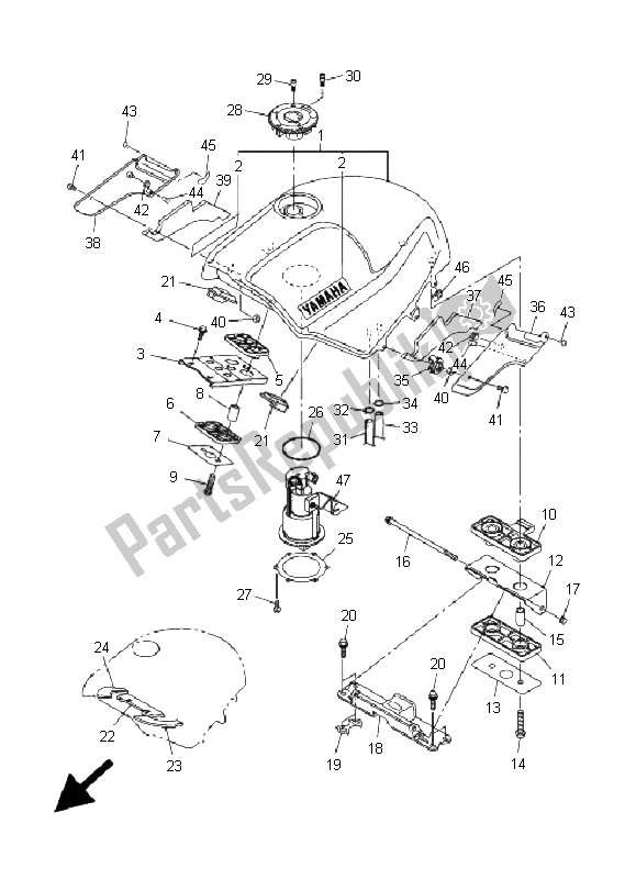 Wszystkie części do Zbiornik Paliwa Yamaha FJR 1300 2001