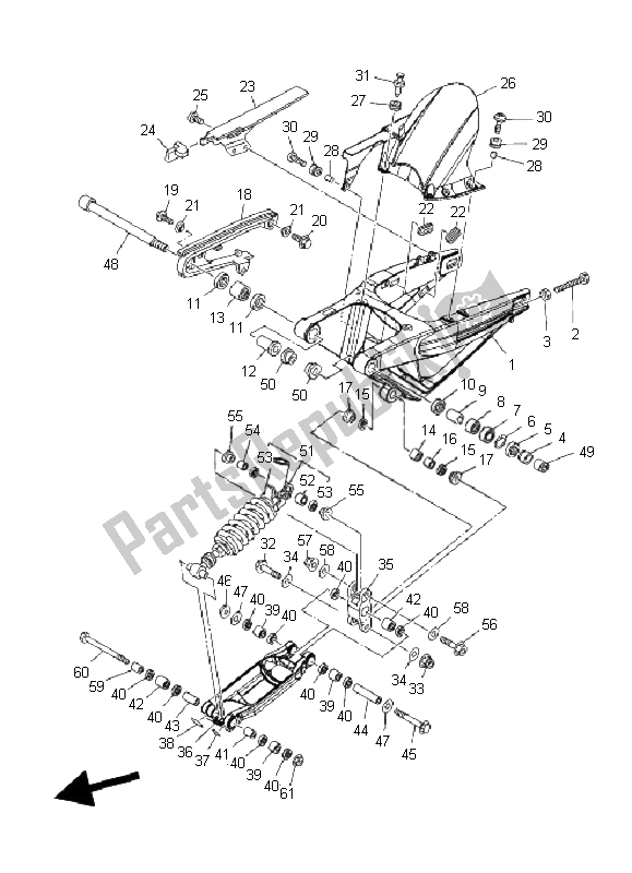 Wszystkie części do Tylne Rami? I Zawieszenie Yamaha MT 01 1670 2008