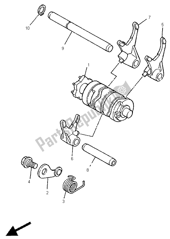 Tutte le parti per il Camma Cambio E Forcella del Yamaha DT 125R 1998