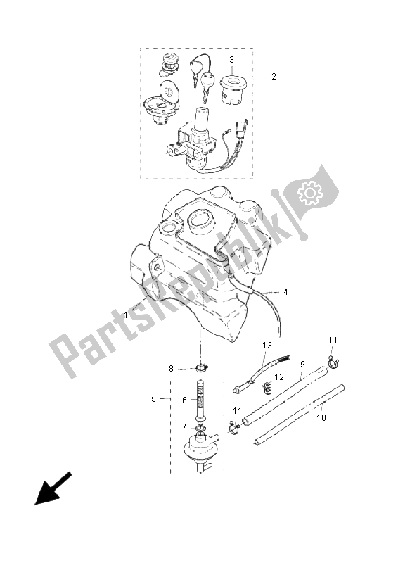 All parts for the Fuel Tank of the Yamaha YQ 50R Aerox 2005