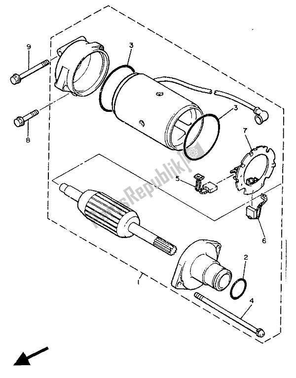 All parts for the Starting Motor of the Yamaha XVZ 12 TD Venture Royal 1300 1988