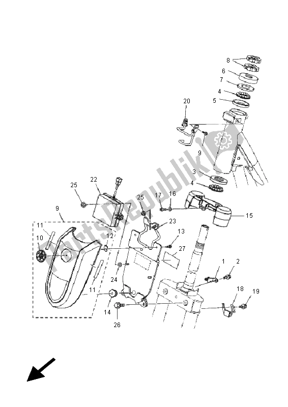 All parts for the Steering of the Yamaha EC 03 2011