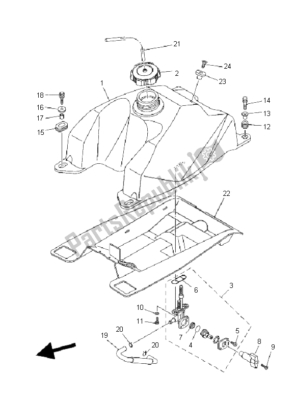 Alle onderdelen voor de Benzinetank van de Yamaha YFM 450 FX Wolverine Sport 4X4 2006