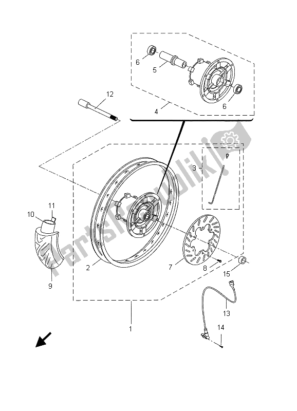 Tutte le parti per il Ruota Anteriore (sm) del Yamaha DT 50R SM 2005