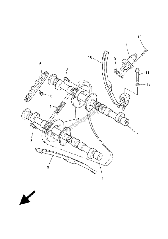 All parts for the Camshaft & Chain of the Yamaha XJ 900S Diversion 2001