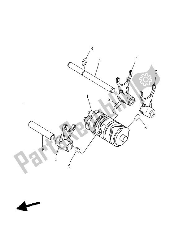 All parts for the Shift Cam & Fork of the Yamaha YZ 85 SW LW 2004