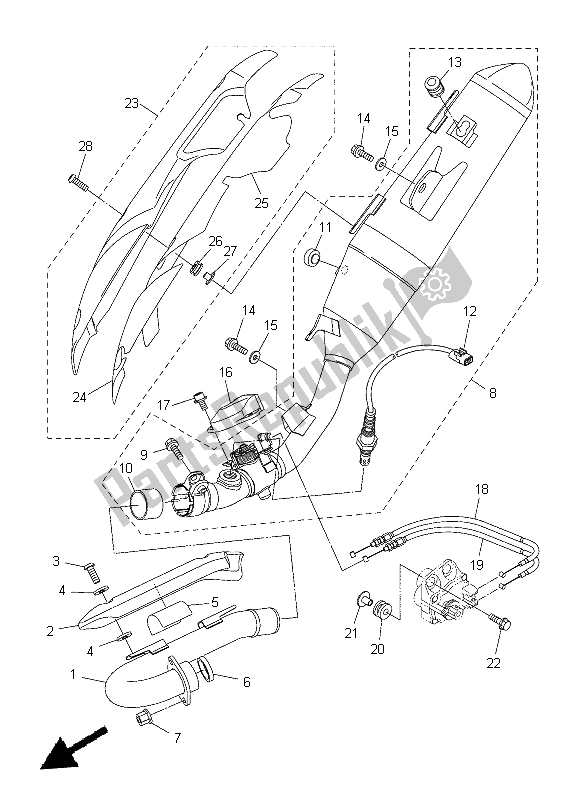 All parts for the Exhaust of the Yamaha WR 250R 2014