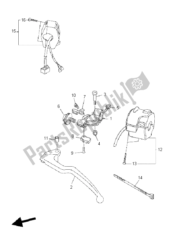 Tutte le parti per il Impugnatura Interruttore E Leva del Yamaha YZF R6 600 2011