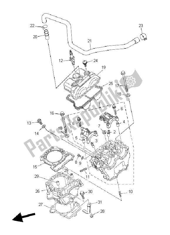 Todas las partes para Cilindro de Yamaha WR 250F 2011