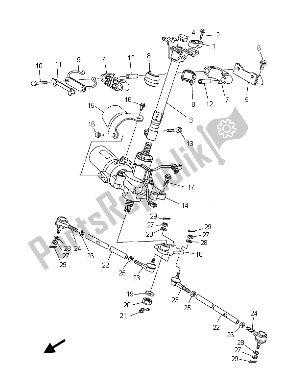 Tutte le parti per il Timone del Yamaha YFM 700 GPD Grizzly 4X4 2013