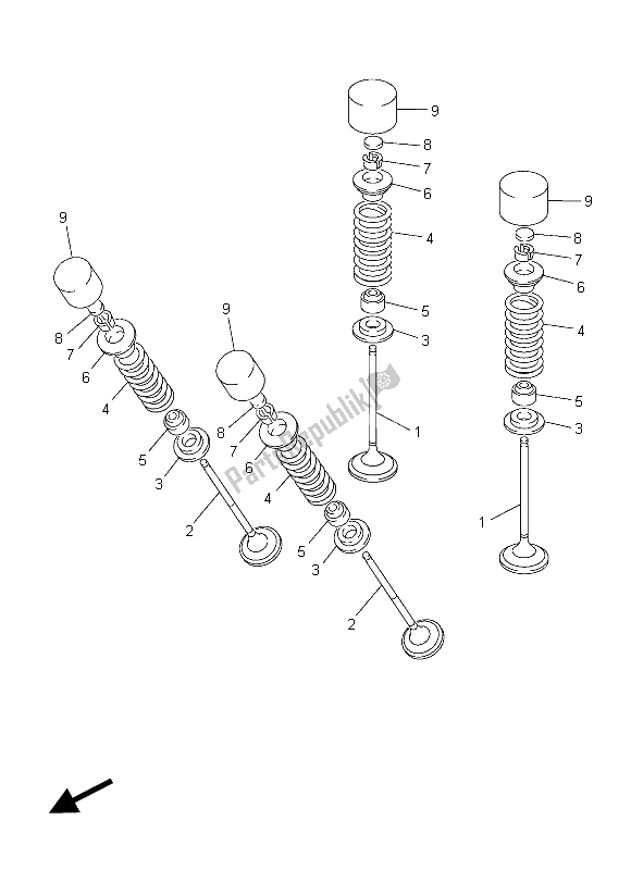 Todas las partes para Válvula de Yamaha VMX 17 1700 2015