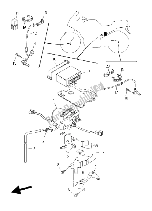 All parts for the Electrical 3 of the Yamaha FZ6 Sahg 600 2009