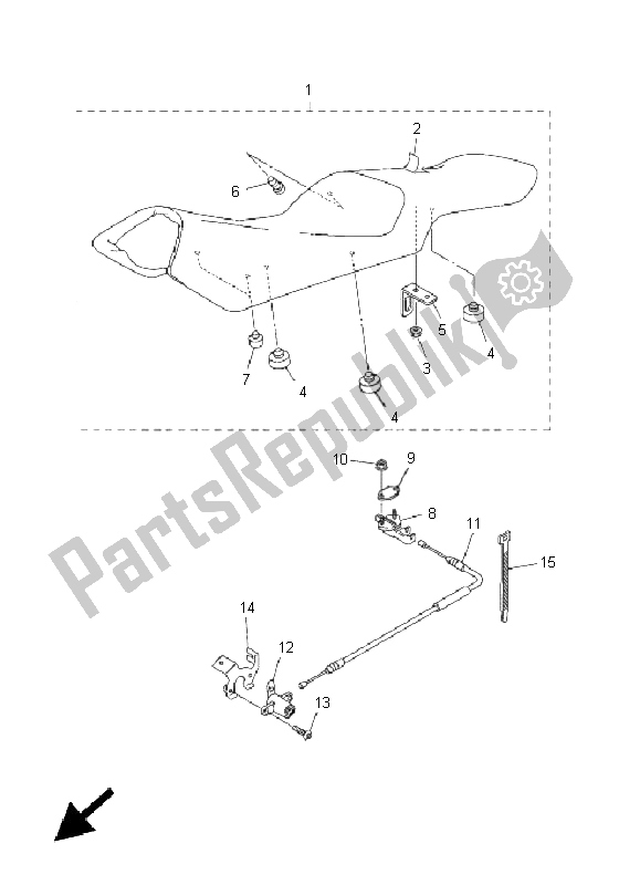 All parts for the Seat of the Yamaha FZ6 N 600 2005