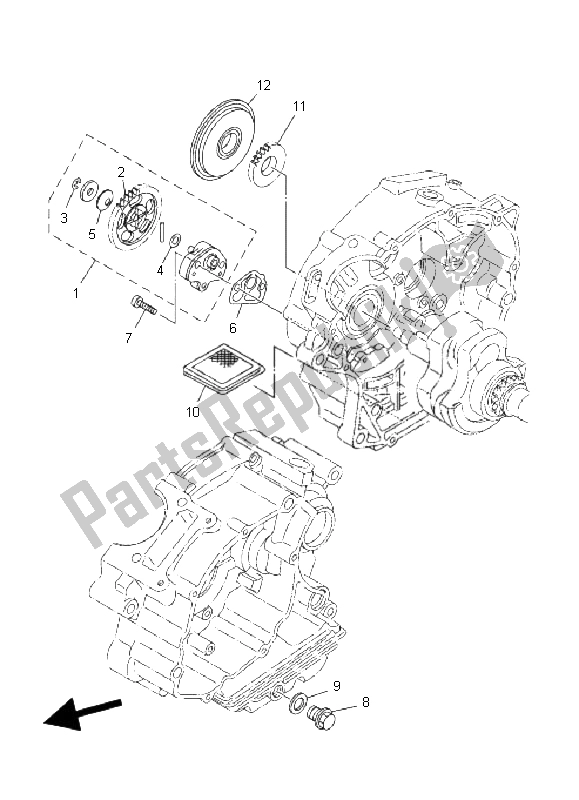 All parts for the Oil Pump of the Yamaha TT R 125 SW LW 2008