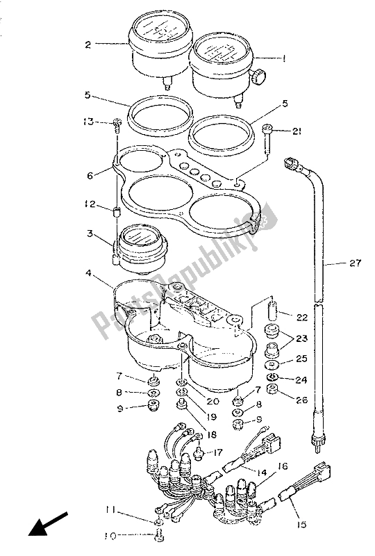 All parts for the Meter of the Yamaha TZR 250 1989