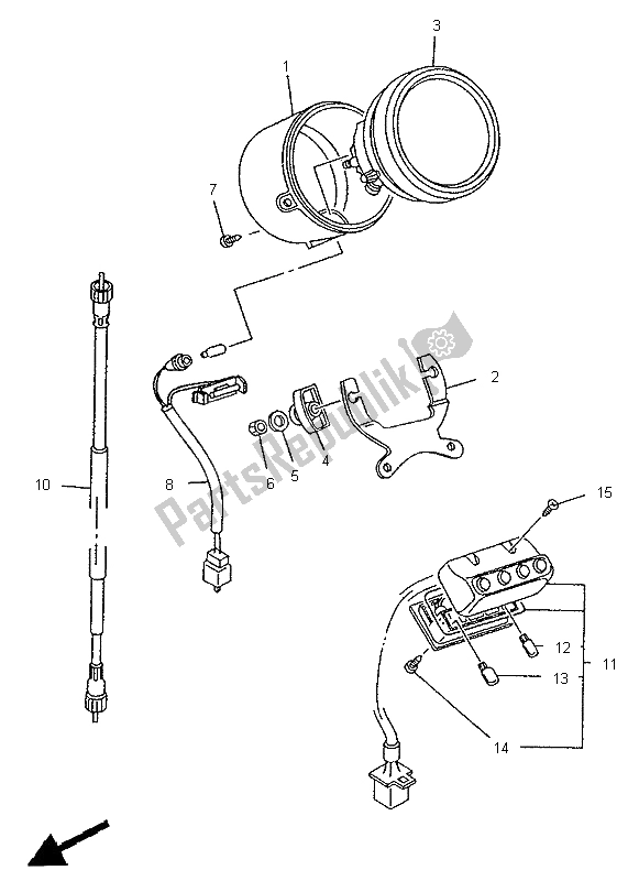 All parts for the Alternate Meter (uk) of the Yamaha XV 535 S Virago 1997