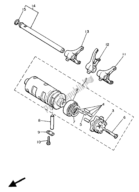 Toutes les pièces pour le Came Et Fourchette De Changement De Vitesse du Yamaha XJ 900 1986