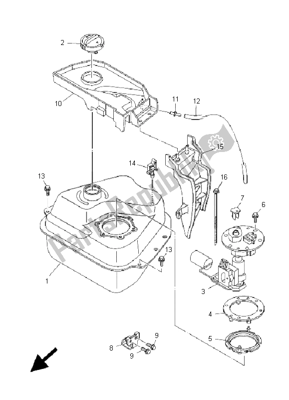 All parts for the Fuel Tank of the Yamaha XC 125E Vity 2011