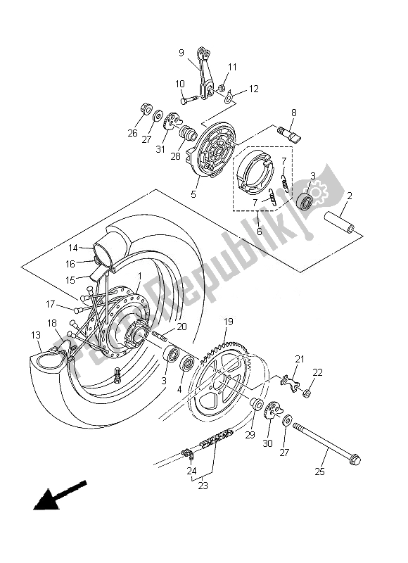 Todas las partes para Rueda Trasera de Yamaha TT R 125 LW 2013