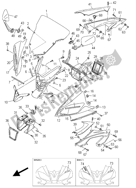 Wszystkie części do Os? Ona 1 Yamaha YZF R6 600 2014