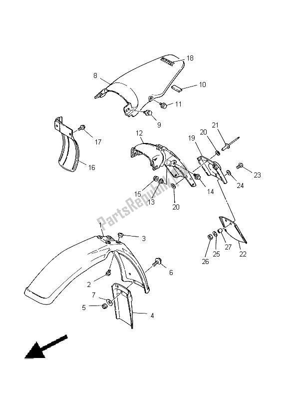 All parts for the Fender of the Yamaha DT 125 RE 1998