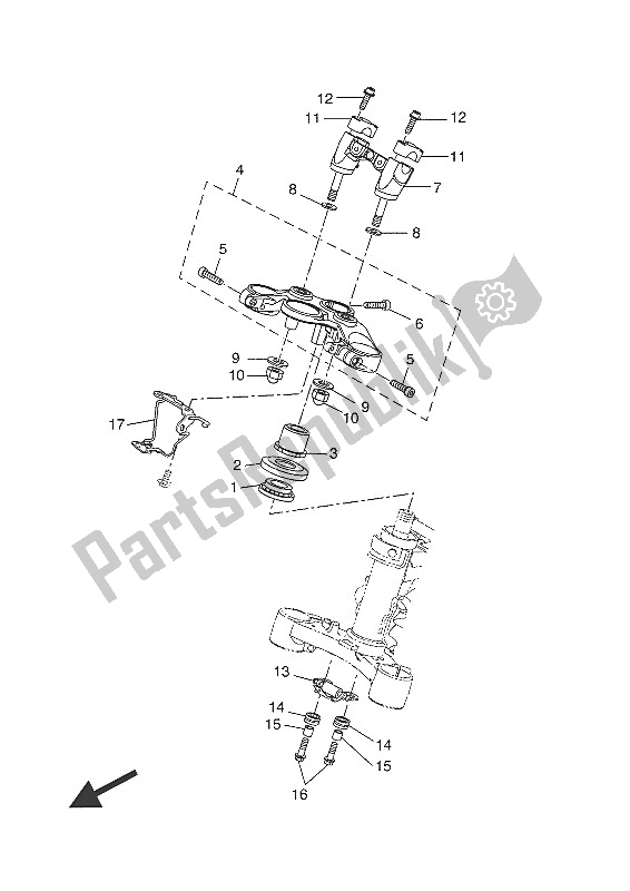 Todas las partes para Direccion de Yamaha XSR 700 2016