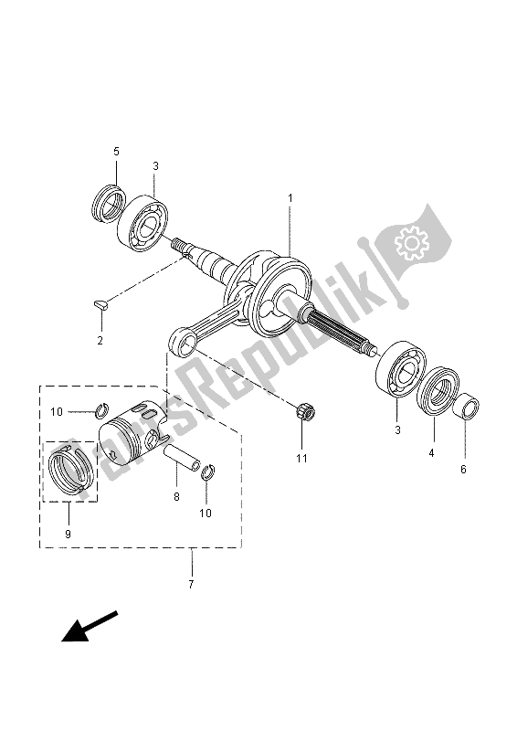 All parts for the Crankshaft & Piston of the Yamaha NS 50 2015