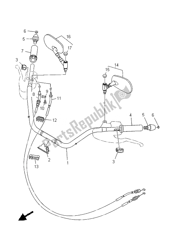 Todas las partes para Manija De Dirección Y Cable de Yamaha XV 1900A 2013