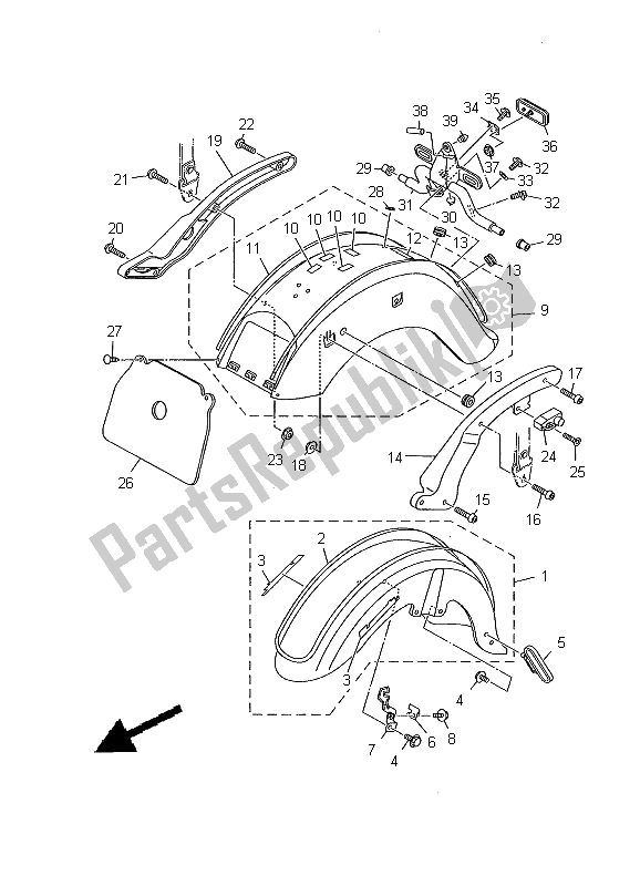 Todas las partes para Defensa de Yamaha XVS 650A Dragstar Classic 2000