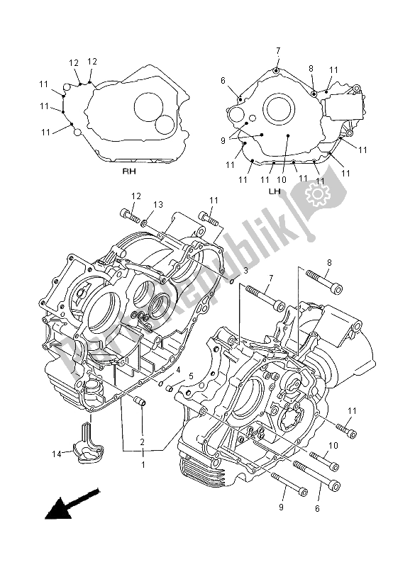 Toutes les pièces pour le Carter du Yamaha XVS 1100 Dragstar 2000