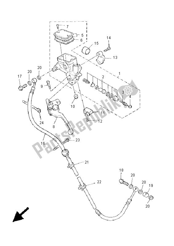 Wszystkie części do Przedni Cylinder G?ówny 2 Yamaha XJR 1300 2005