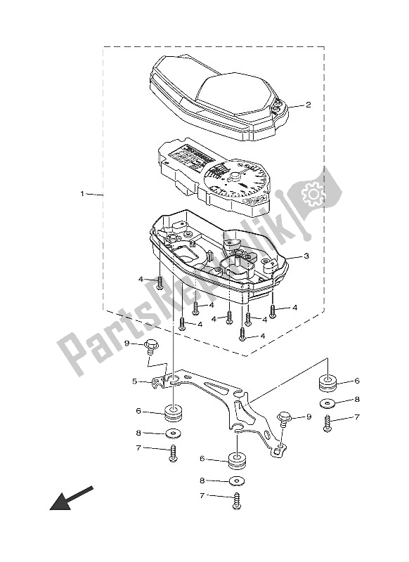 All parts for the Meter of the Yamaha YZF R3A 300 2016